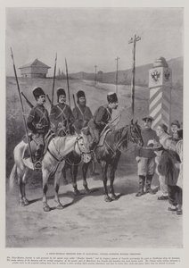Un puesto fronterizo chino-ruso en Manchuria, Coolies entrando en territorio ruso